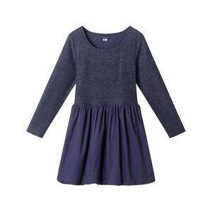 Andy & Evan Girls  Rib Jersey Drop-Waist Bubble Dres, Blue